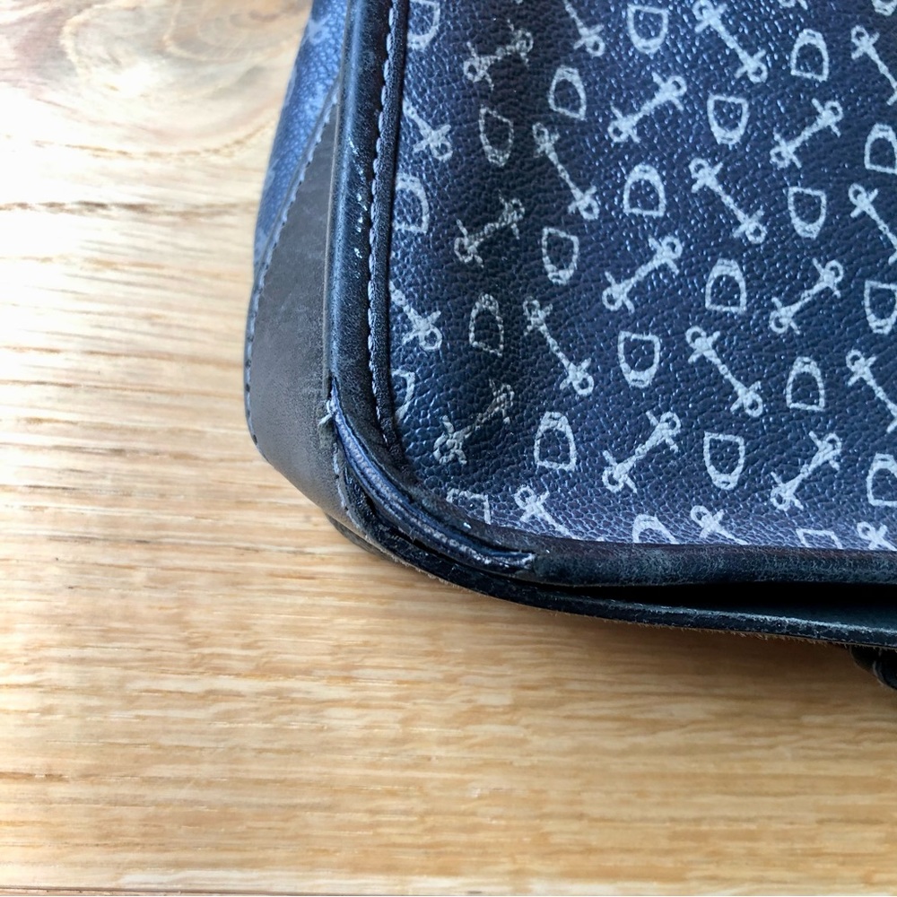 Vintage canvas and leather satchel/crossbody bag with adjustable strap - Picture 11 of 13